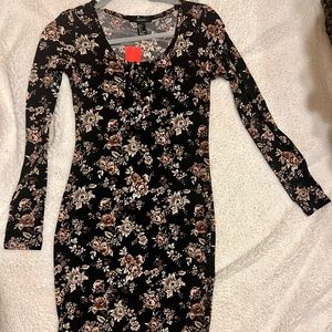 Long sleeve floral Bodycon dress